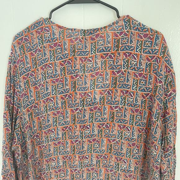 Vintage Boho Rayon Dress 2X NWT Pockets India Plus Size Crinkle Festival Cottage - Picture 6 of 8